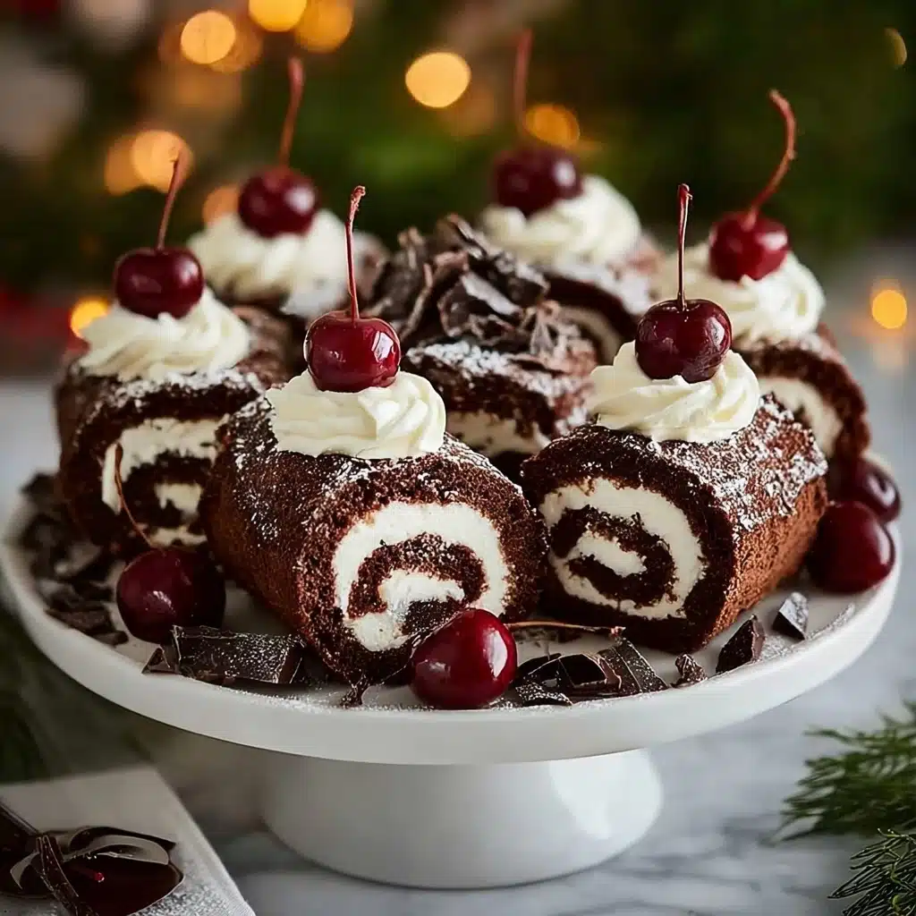 Black Forest Chocolate Swiss Roll Cake Recipe