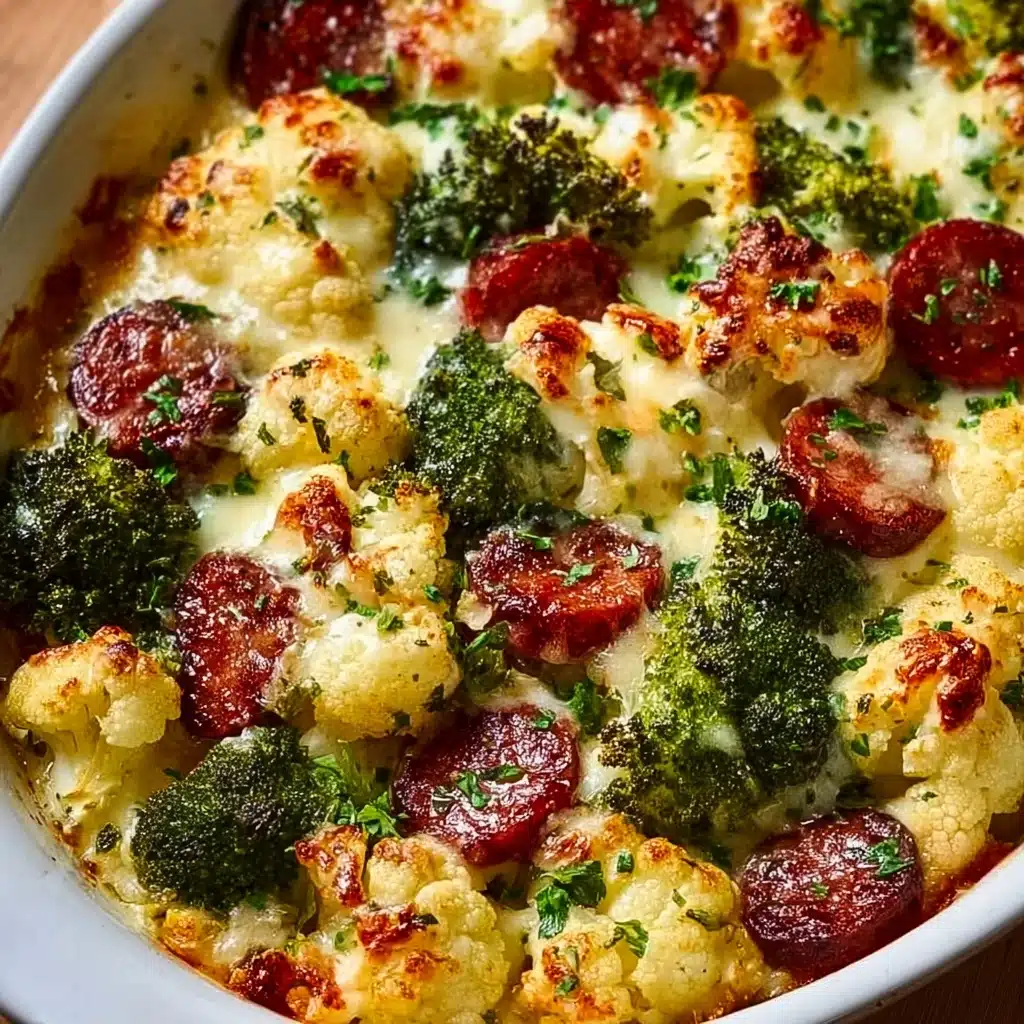 Cheesy Broccoli and Cauliflower Bake Recipe