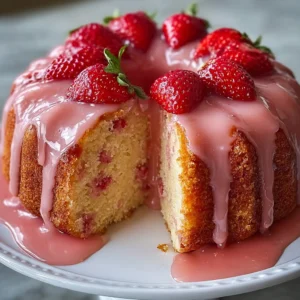 Strawberry Pound Cake with Strawberry Glaze Recipe