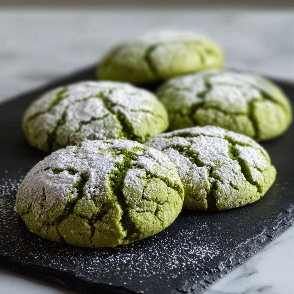 Matcha Crinkle Cookies Recipe 3 Matcha Crinkle Cookies Recipe - Recipe Image