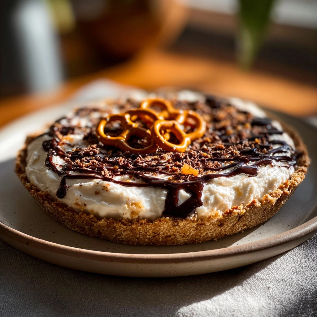 utter Pretzel Pie with Chocolate Drizzle Recipe - Recipe Image