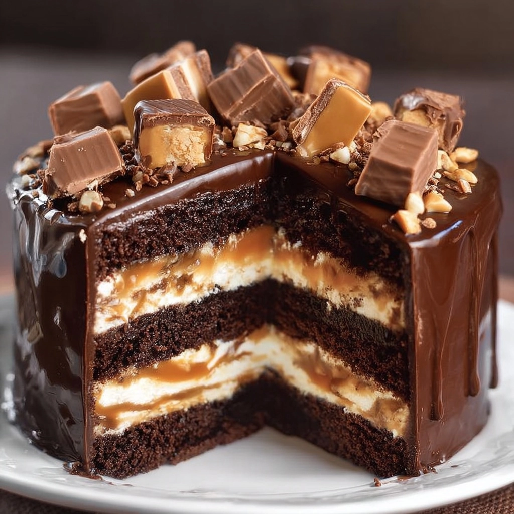 Chocolate Snickers Cake** Recipe