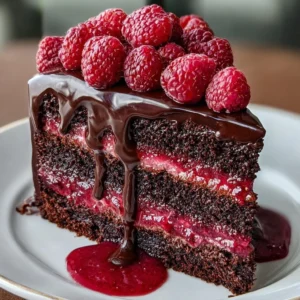 Decadent Chocolate Raspberry Cake** Recipe