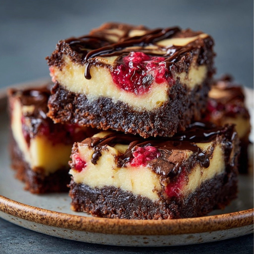 Decadent Swirled Cheesecake Brownies with Fudge Layers Recipe