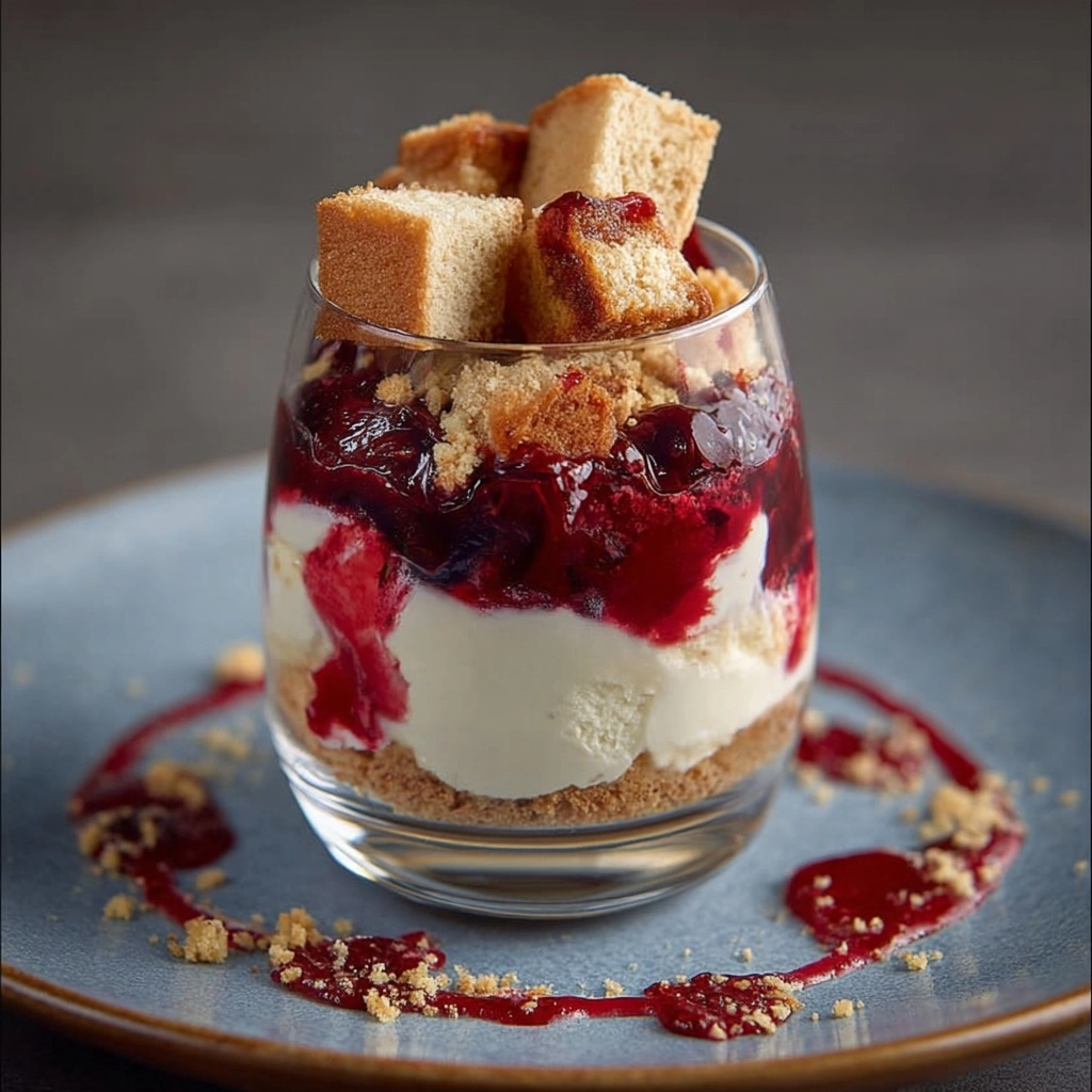 Layers of Bliss Trifle with Cream, Cake & Fresh Berries Recipe