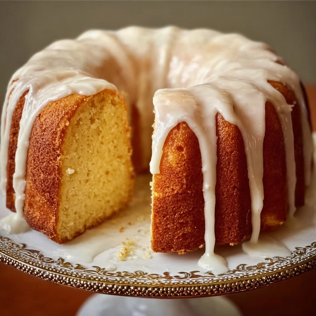 Vanilla Buttermilk Pound Cake with Creamy Glaze Recipe