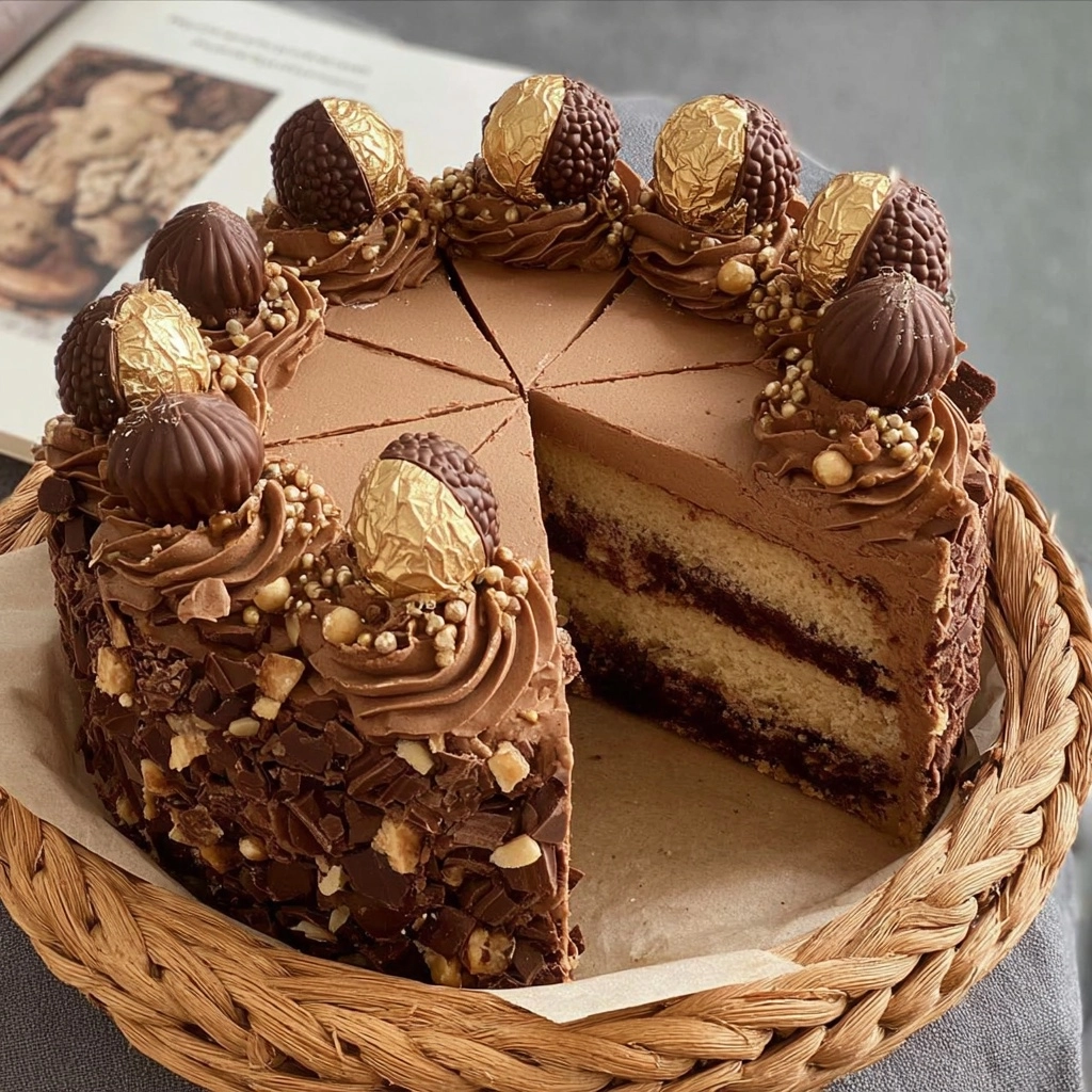 Ferrero Rocher Chocolate Hazelnut Cake Recipe - Recipe Image
