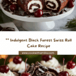 Black Forest Chocolate Swiss Roll Cake Recipe