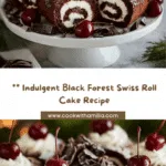 Black Forest Chocolate Swiss Roll Cake Recipe