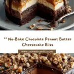 No-Bake Layered Chocolate Peanut Butter Cheesecake Recipe