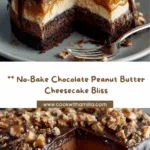 No-Bake Layered Chocolate Peanut Butter Cheesecake Recipe