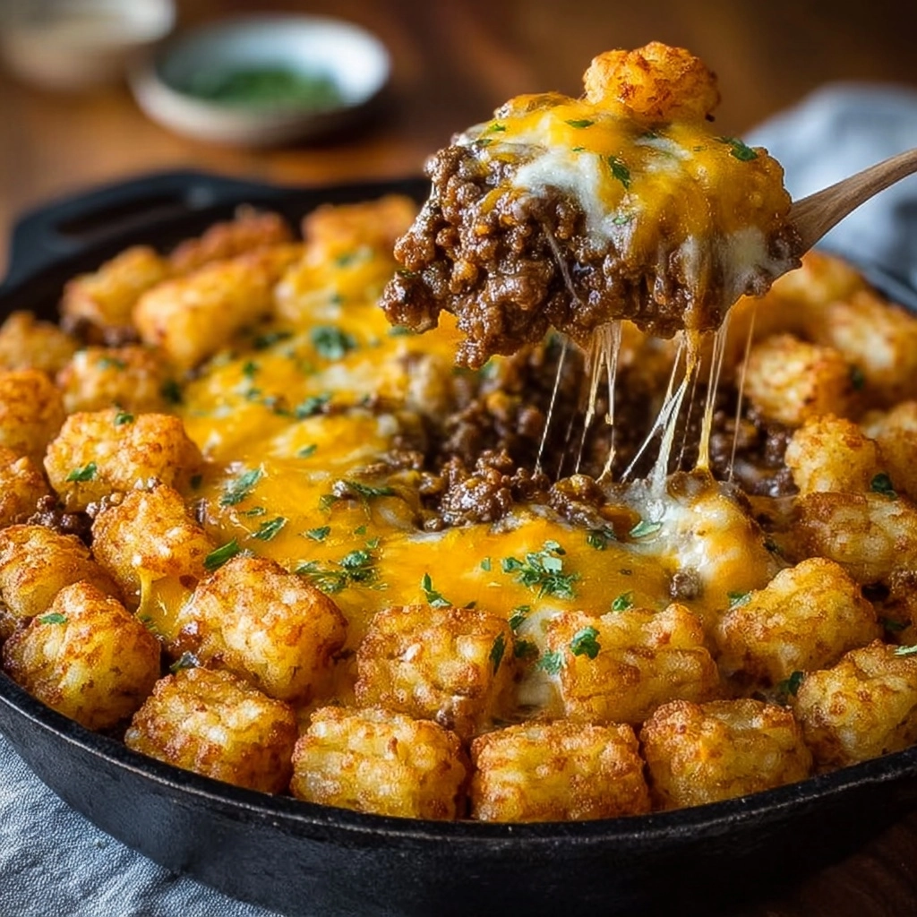 Cheesy Beef and Tater Tot Casserole Recipe