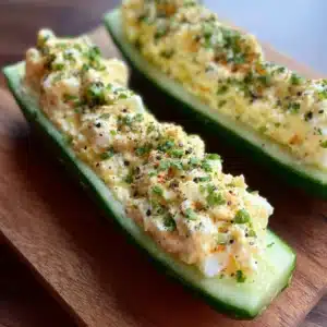 Egg Salad Cucumber Boats Recipe