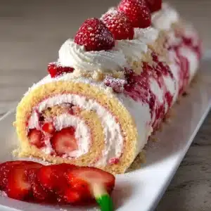Strawberry Swiss Roll Cake Recipe