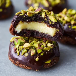 Chocolate Pistachio Cream Thumbprint Cookies Recipe