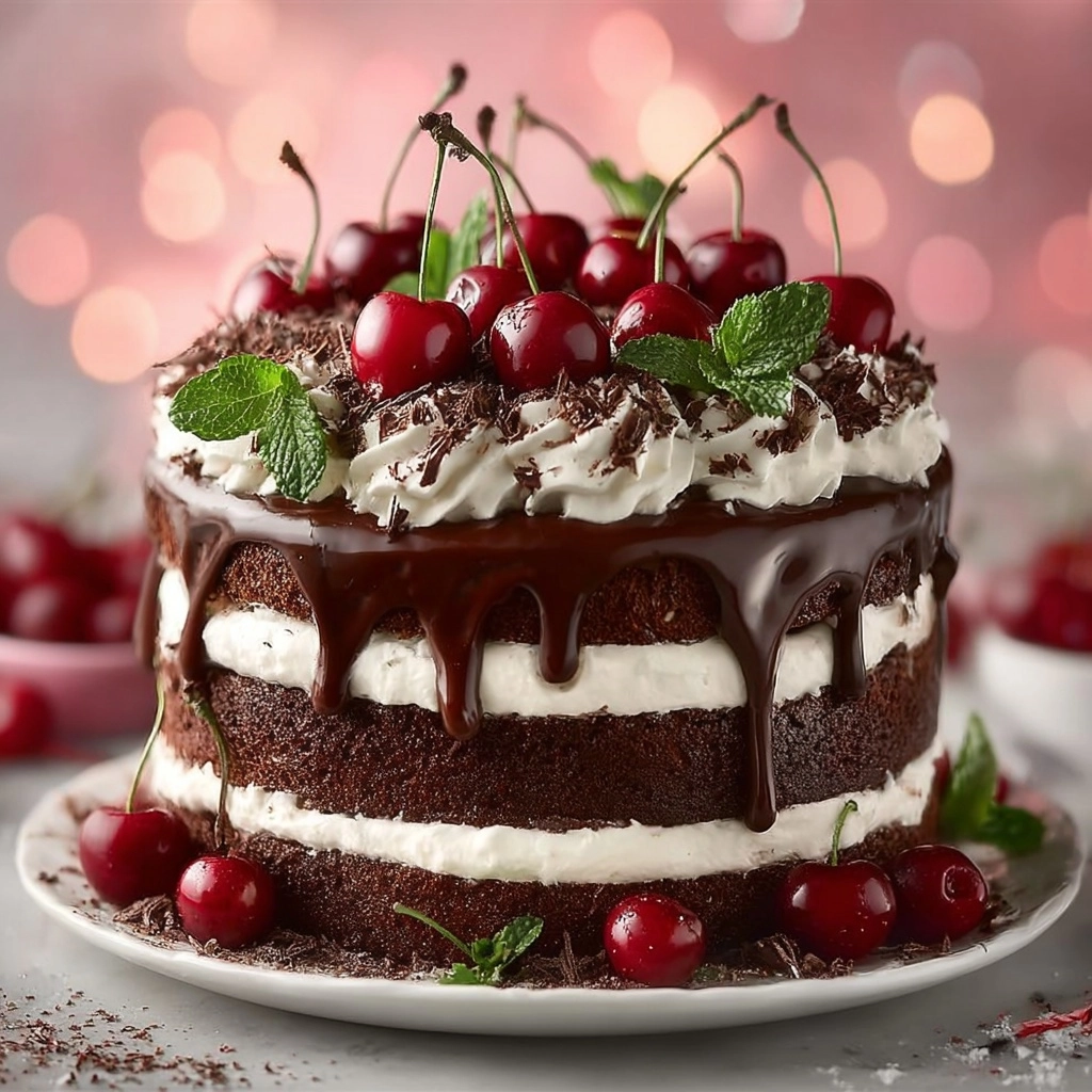 Black Forest Chocolate Cherry Cake Recipe
