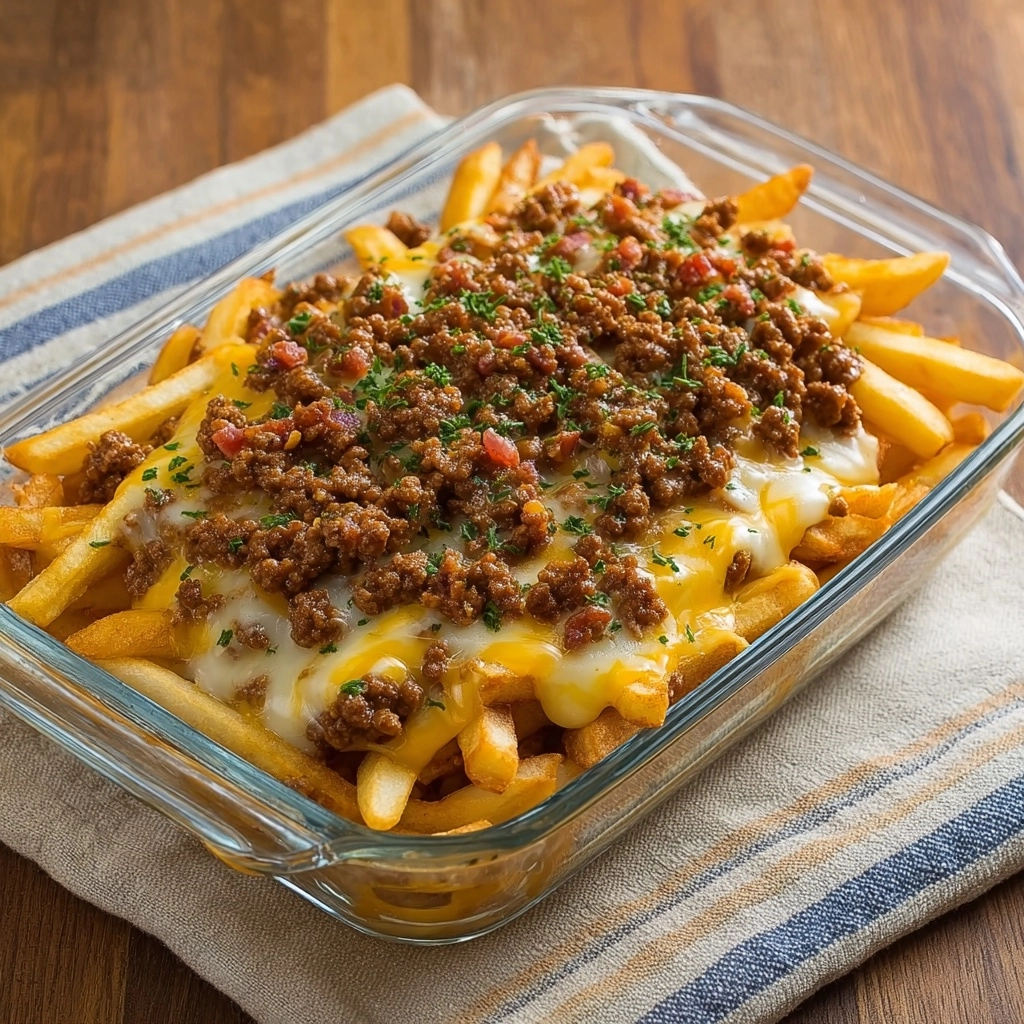 Cheeseburger French Fry Bake Recipe - Recipe Image