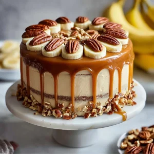 Banana Pecan Caramel Drip Cake Recipe