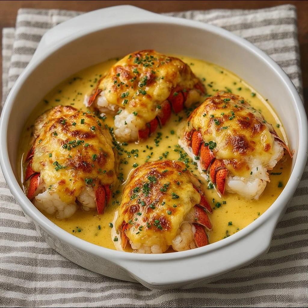 Broiled Lobster Tails in Creamy Garlic Butter Sauce Recipe