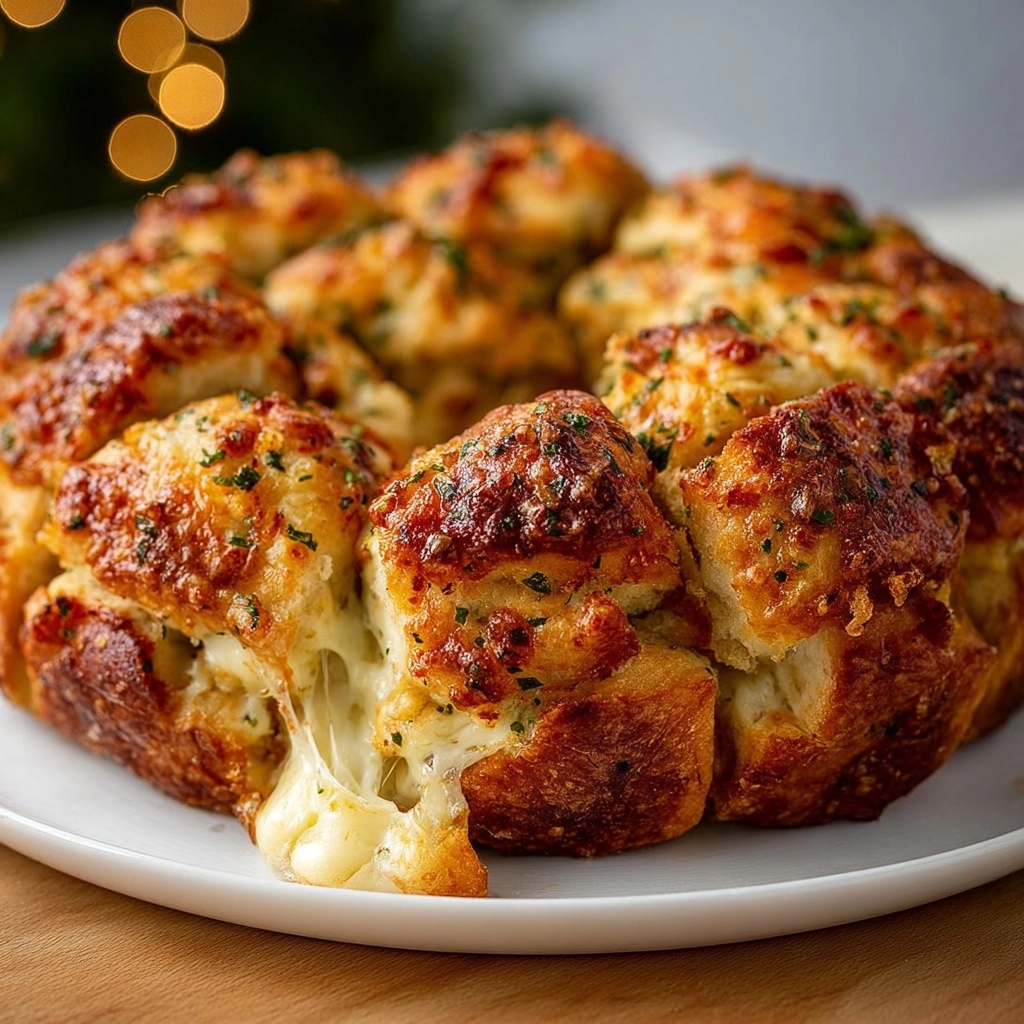 Cheesy Pull-Apart Garlic Bread Wreath Recipe