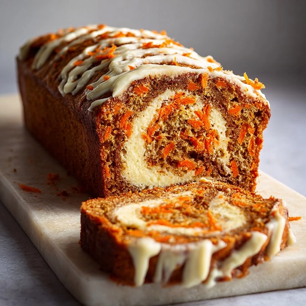 Carrot Cake Loaf with Maple Cream Cheese Swirl Recipe