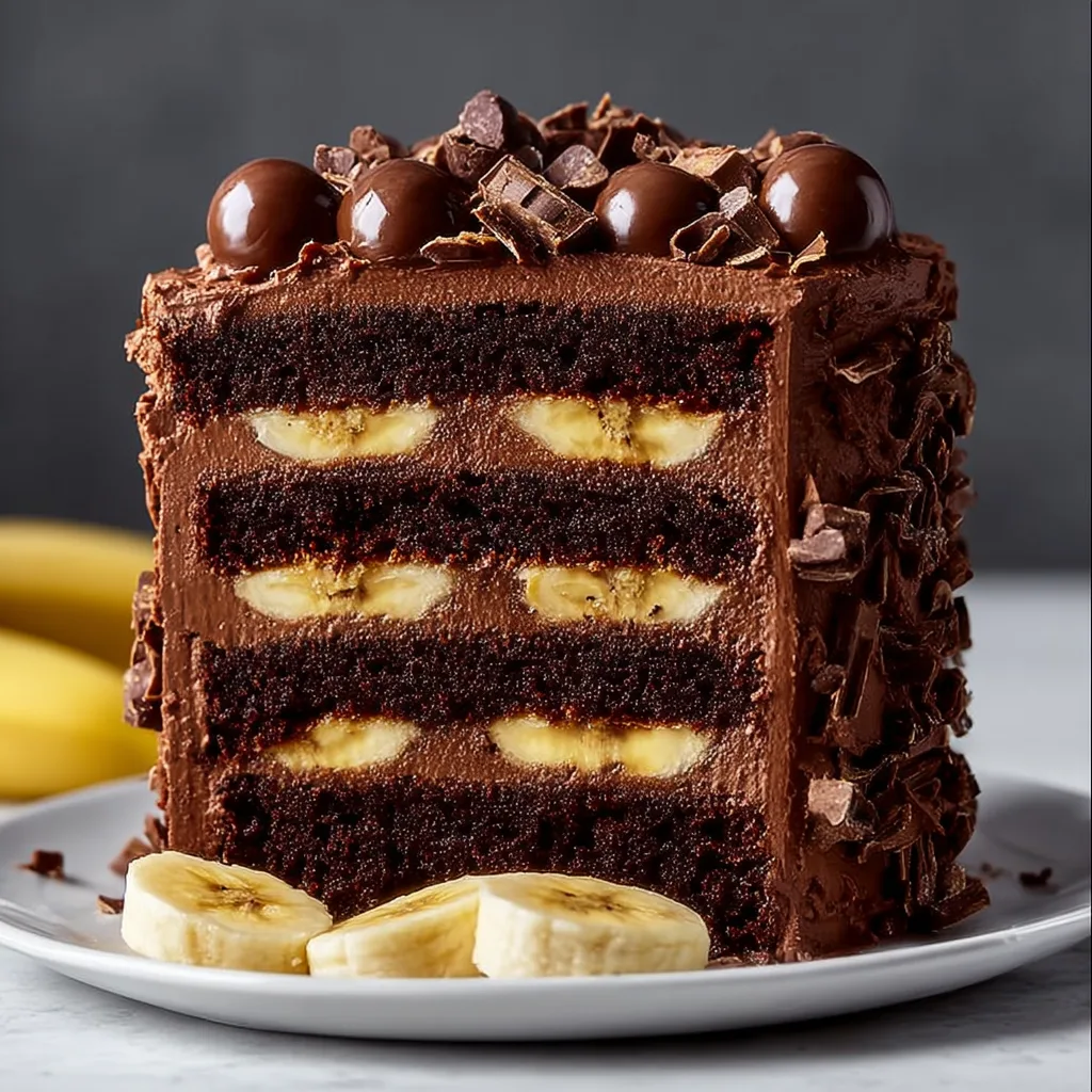 Double Chocolate Banana Layer Cake Recipe - Recipe Image