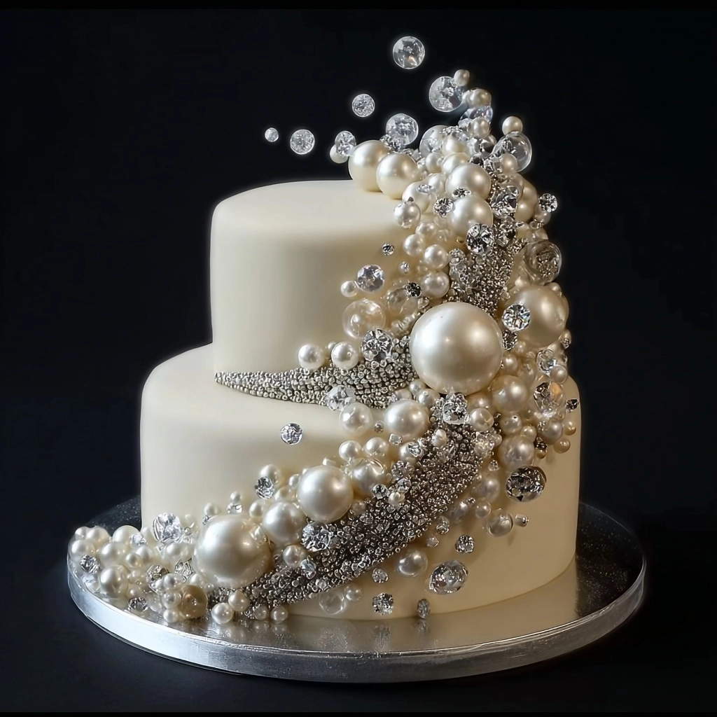 Glamorous Pearl & Diamond Cake Recipe