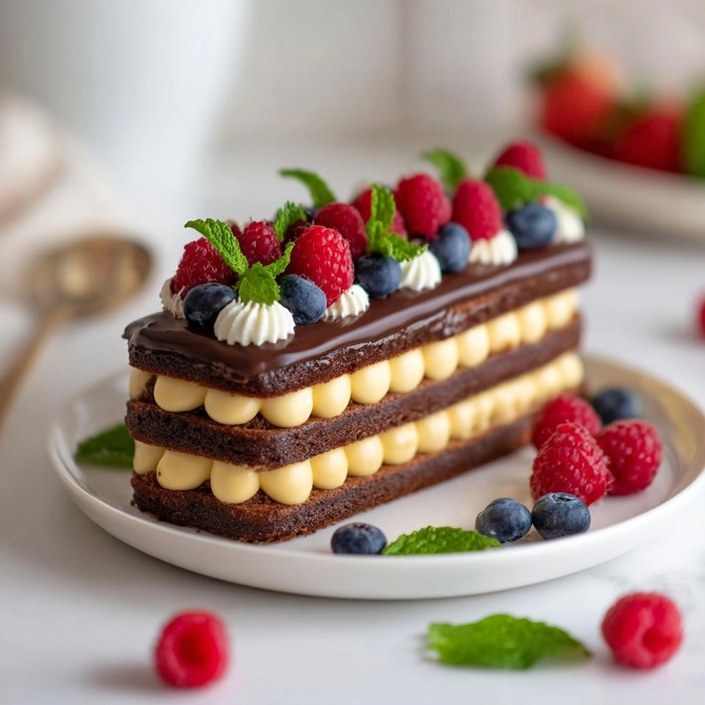 Chocolate & Vanilla Cream Layer Cake Recipe