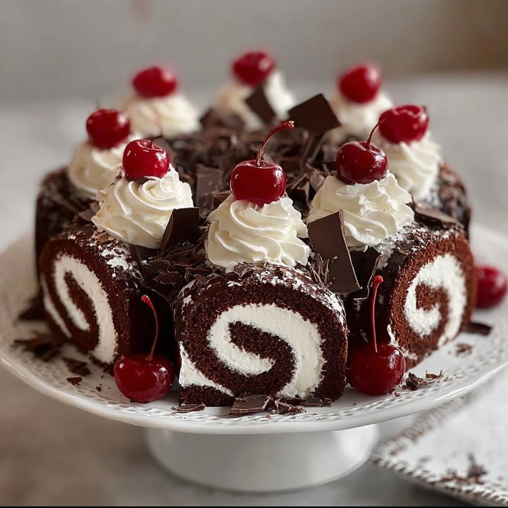 Black Forest Swiss Roll Cake Wreath Recipe