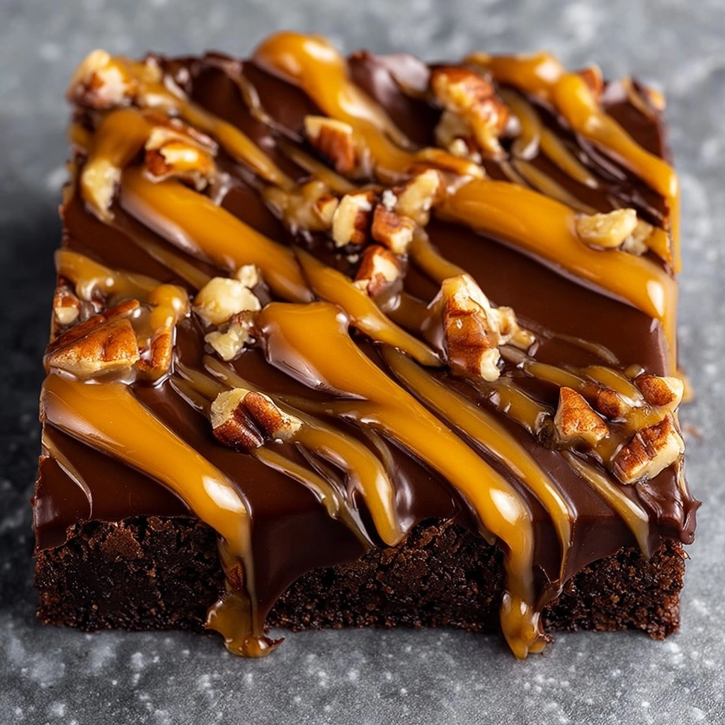 Chocolate Turtle Brownies with Luscious Caramel Layers Recipe