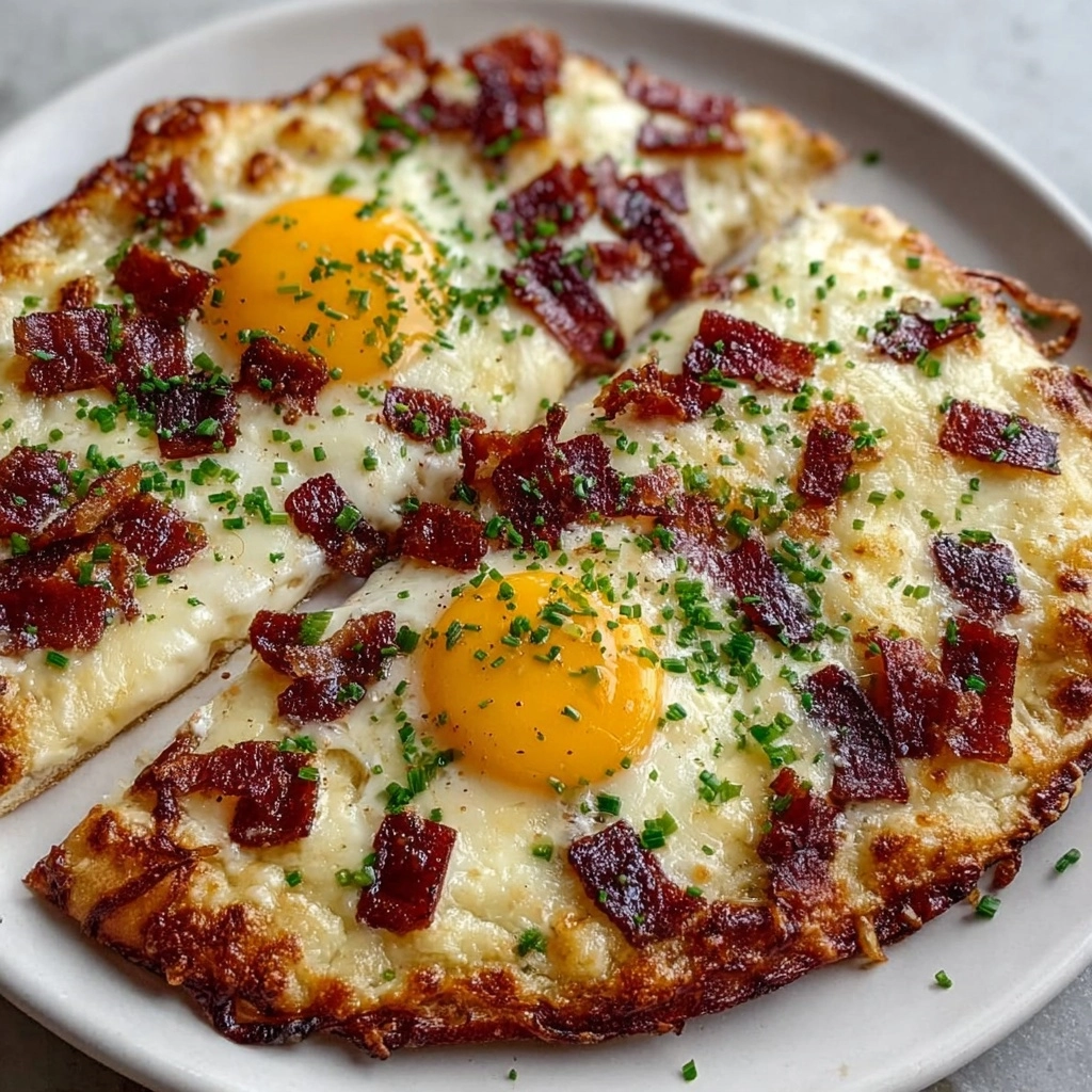 Breakfast Pizza with Egg and Bacon Recipe