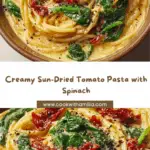 Spaghetti & Spinach with Sun-Dried Tomato Cream Sauce Recipe