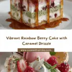Rainbow Berry Layer Cake with Caramel Drizzle: Recipe
