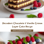 Chocolate & Vanilla Cream Layer Cake Recipe