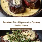 Seared Filet Mignon with Shallot Peppercorn Cream Sauce Recipe