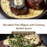 Seared Filet Mignon with Shallot Peppercorn Cream Sauce Recipe