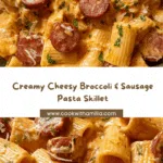 Cheesy Broccoli Sausage Pasta Skillet Recipe