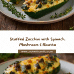 Spinach, Mushroom, and Ricotta Stuffed Zucchini Recipe