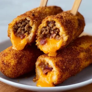 Deep-Fried Turkey Bacon Cheeseburger Corn Dogs Recipe