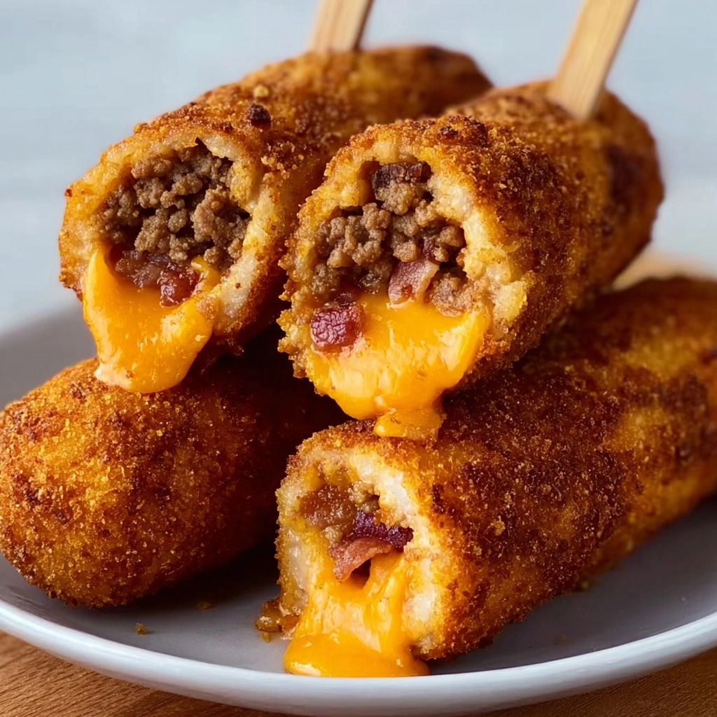 Deep-Fried Turkey Bacon Cheeseburger Corn Dogs Recipe - Recipe Image