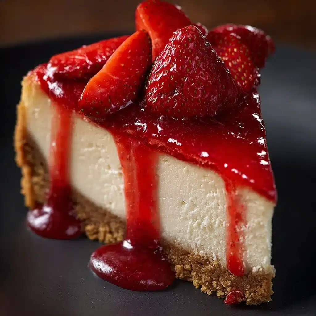Perfect Slice of Strawberry Cheesecake Recipe - Recipe Image