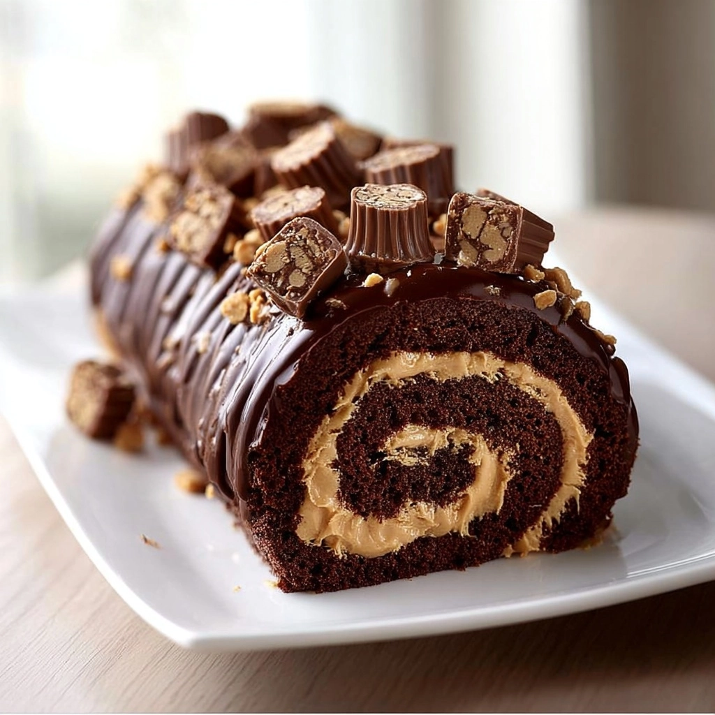 Chocolate Peanut Butter Swiss Roll Recipe