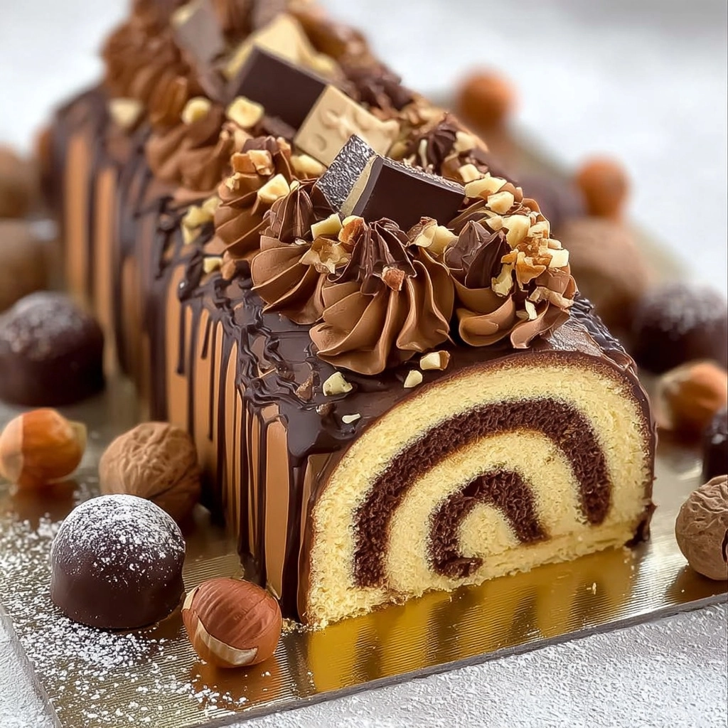 Chocolate Hazelnut Swiss Roll Cake Recipe