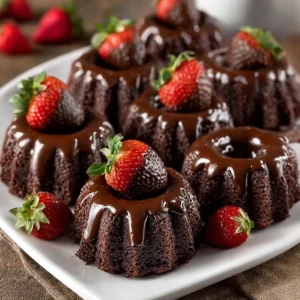 akes with Chocolate Glaze & Strawberries Recipe