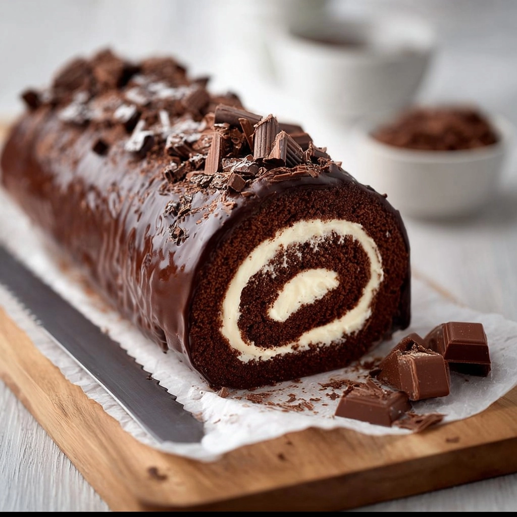 Chocolate Swiss Roll Cake Recipe - Recipe Image