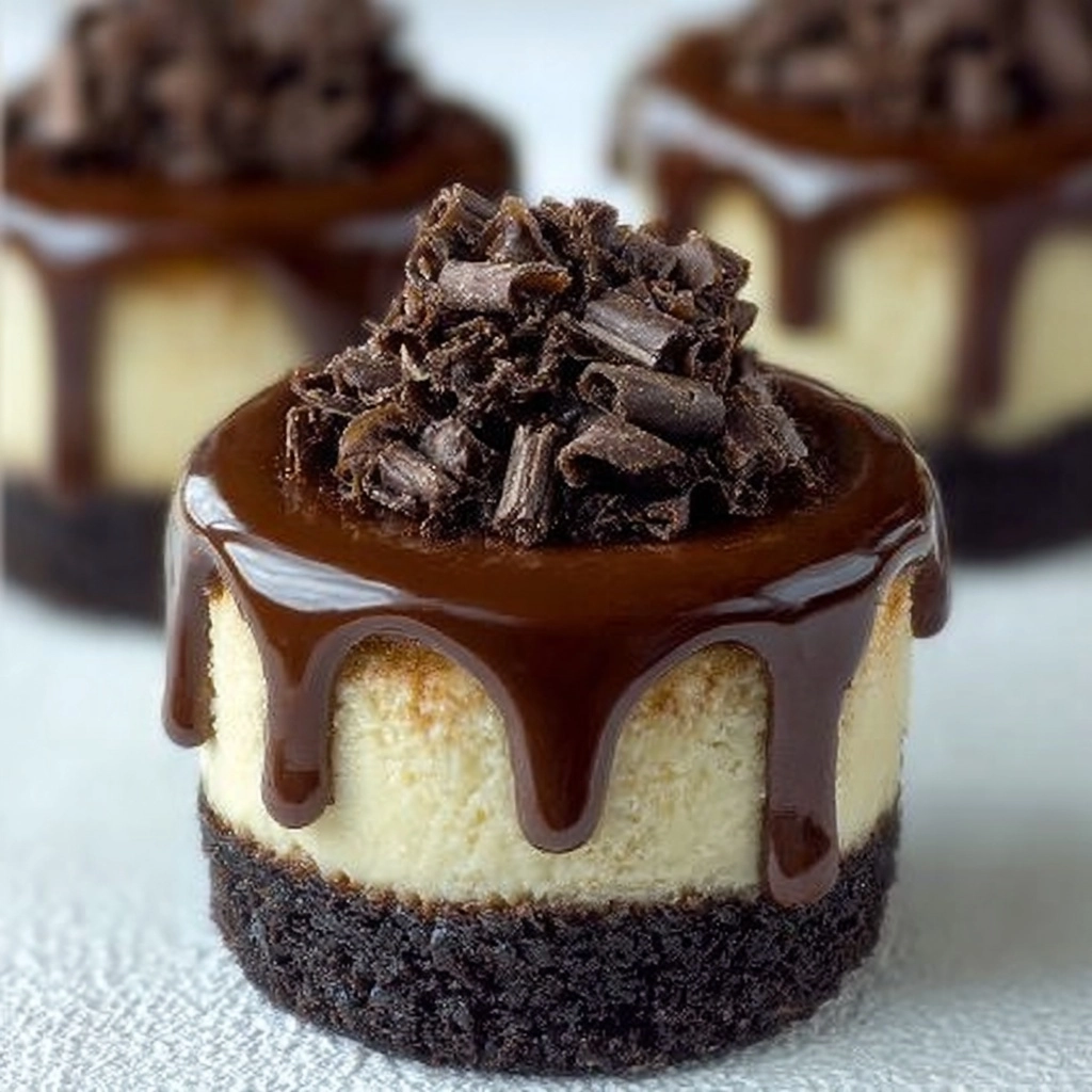 Triple Chocolate Mini Cheesecakes Recipe 3 Triple Chocolate Mini Cheesecakes Recipe - Recipe Image
