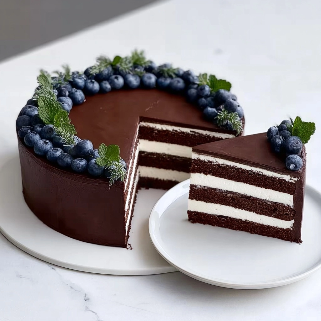 Chocolate Blueberry Layer Cake Recipe - Recipe Image