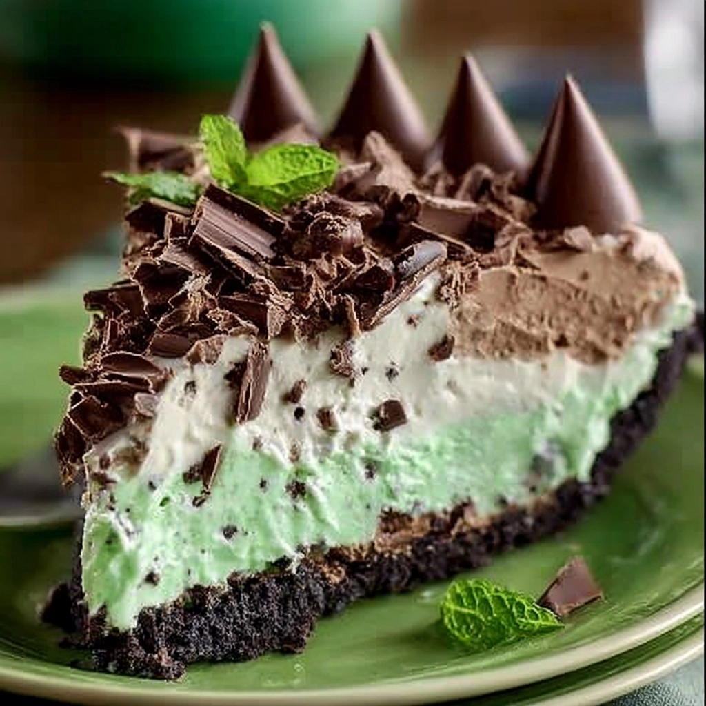 Creamy Mint Chocolate Cheesecake Recipe - Recipe Image