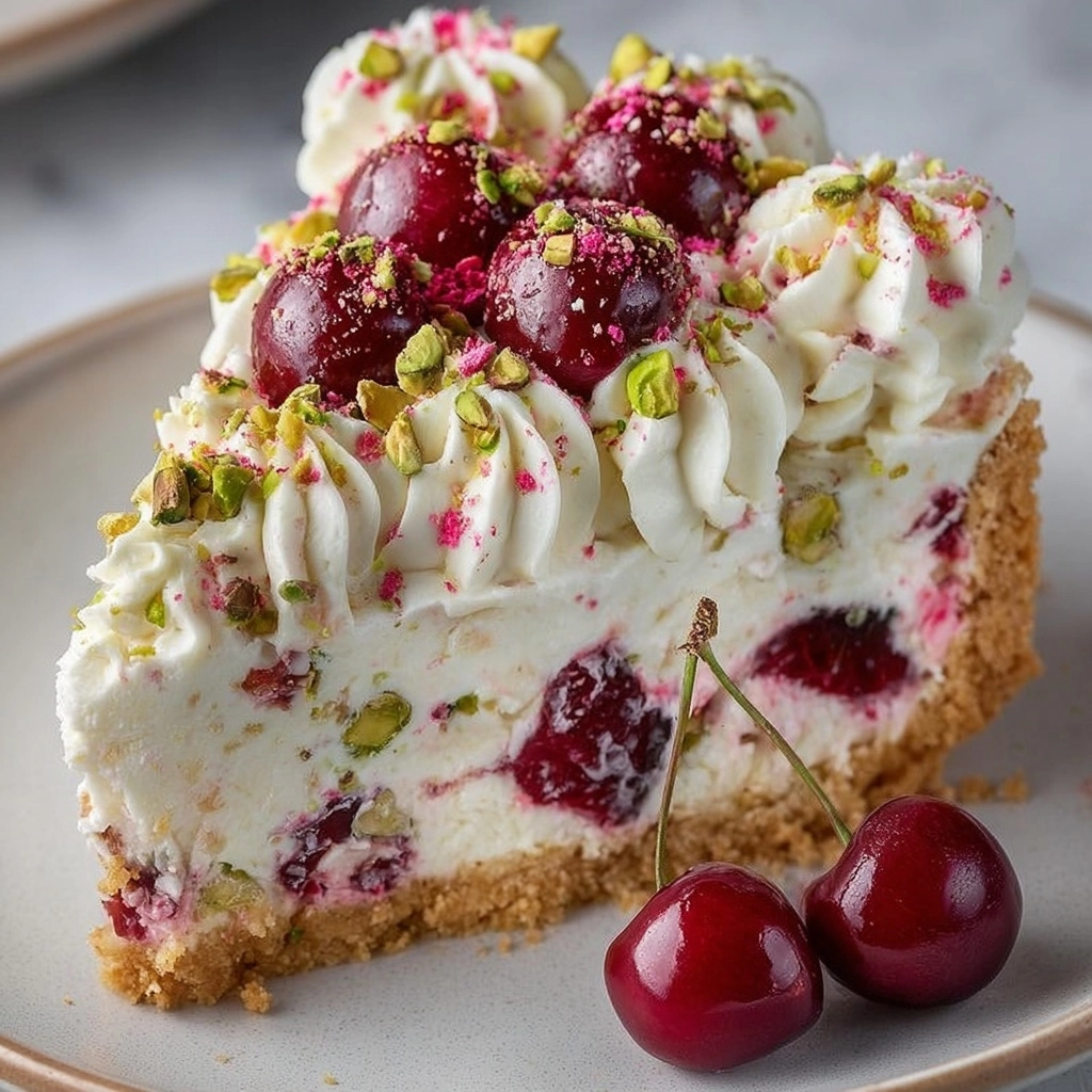 Cherry Pistachio Cream Pie Recipe 2 Cherry Pistachio Cream Pie Recipe - Recipe Image