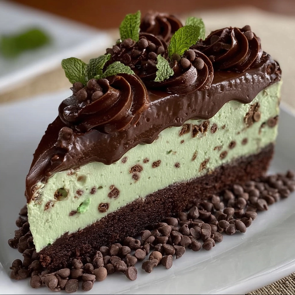 Chocolate Mint Cheesecake Cake Recipe